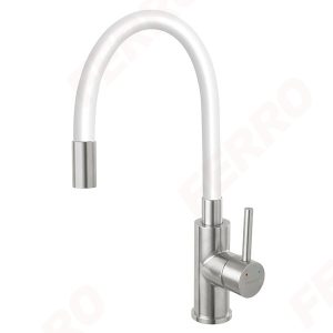 Miješalica za sudoper s fleksibilnim izljevom, ZUMBA inox bijela - BZA4WSS